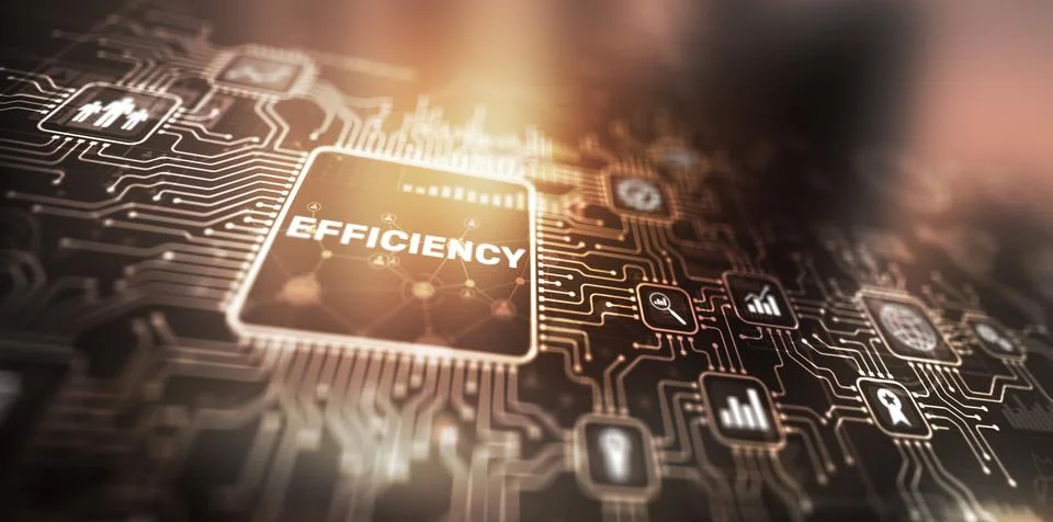 Efficiency increase. Quality increase and cost optimization. Mixed Media 스톡 일러스트