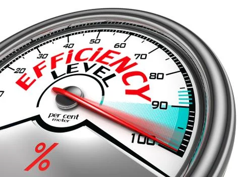 Efficiency level conceptual meter Stock Illustration