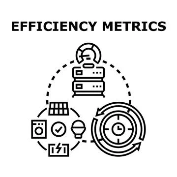 Efficiency metrics assessing performance and resource optimization Stock Illustration