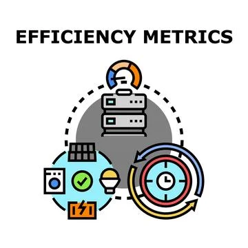 Efficiency metrics assessing performance and resource optimization Illustrazione stock