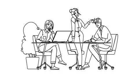 Efficiency multitasking business meeting vector Illustrazione stock