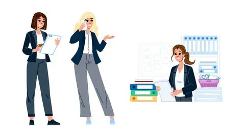 Efficiency office manager woman vector Illustrazione stock