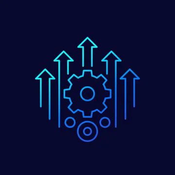 Efficiency or efficient process line icon, vector Stock Illustration