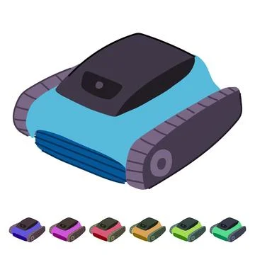 Efficiency pool cleaning robot vector cartoon graphic Stock Illustration