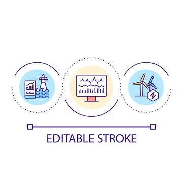 Efficiency of renewable energy sources loop concept icon Illustrazione stock