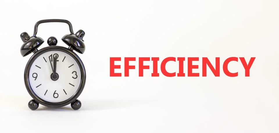 Efficiency symbol. Concept word Efficiency on beautiful white paper. Beauti.. Stock Photos
