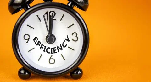 Efficiency symbol. Concept word Efficiency on beautiful orange paper. Beaut.. Stock Photos