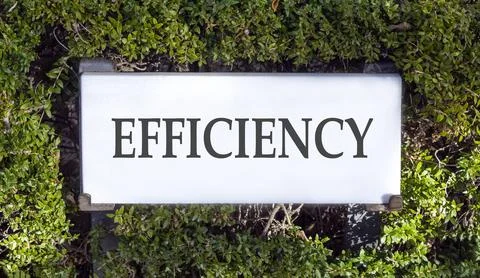 Efficiency symbol. Concept word Efficiency on beautiful white marble sign p.. Stock Photos