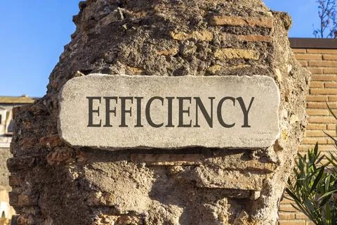 Efficiency symbol. Concept word Efficiency on beautiful white marble sign p.. Photos