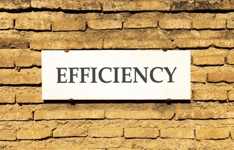 Efficiency symbol. Concept word Efficiency on beautiful white marble sign p.. Stock Photos