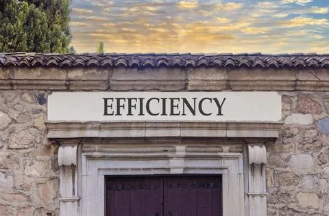 Efficiency symbol. Concept word Efficiency on beautiful white marble sign p.. Stock Photos