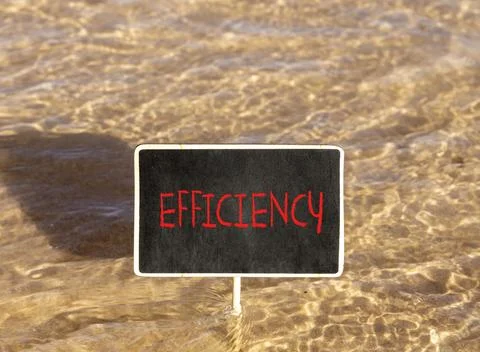 Efficiency symbol. Concept word Efficiency on beautiful black blackboard. B.. Stock Photos