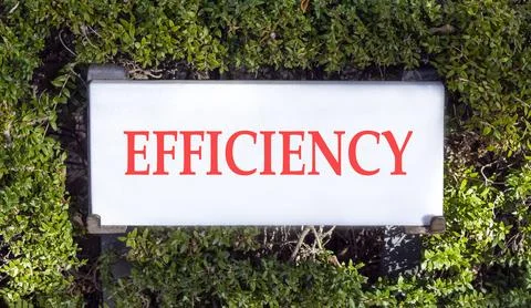 Efficiency symbol. Concept word Efficiency on beautiful white marble sign p.. Stock Photos