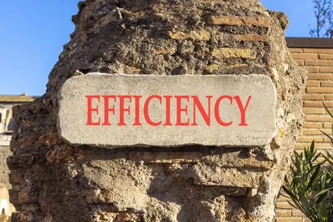 Efficiency symbol. Concept word Efficiency on beautiful white marble sign p.. Stock Photos