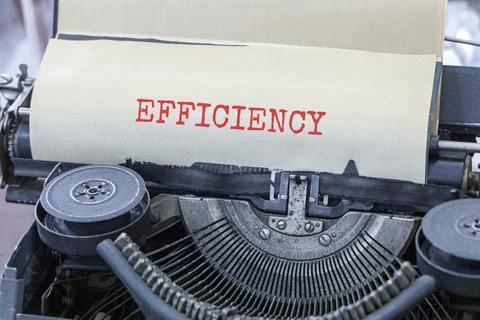 Efficiency symbol. Concept word Efficiency typed on beautiful old retro typ.. Stock Photos