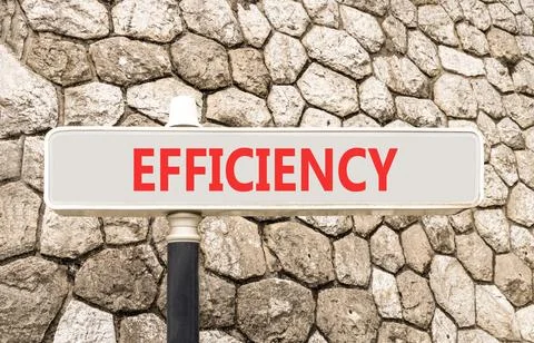 Efficiency symbol. Concept word Efficiency on beautiful grey road sign. Bea.. Stock Photos