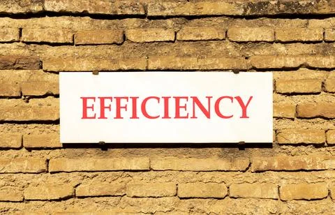 Efficiency symbol. Concept word Efficiency on beautiful white marble sign p.. Foto stock
