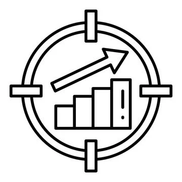 Efficiency Target Line Icon Stock Illustration
