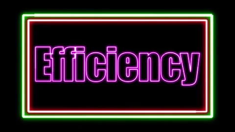 'Efficiency' Text Animation with Neon Glow &amp; Glowing Squares. Stock Footage 282577073