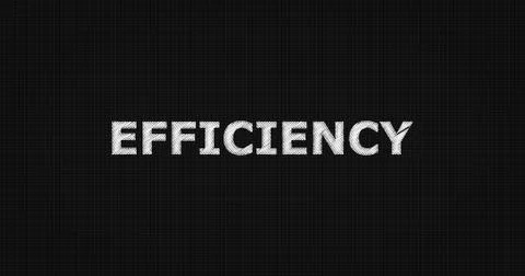 EFFICIENCY text on board Illustrazione stock