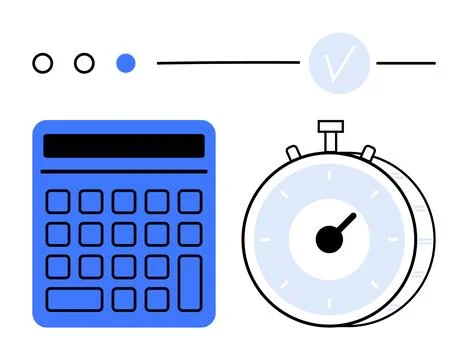 Efficiency, time management, productivity, task planning, deadlines, calculat 스톡 일러스트