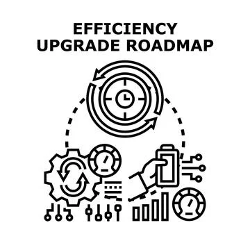 Efficiency upgrade roadmap developing business strategy Illustrazione stock