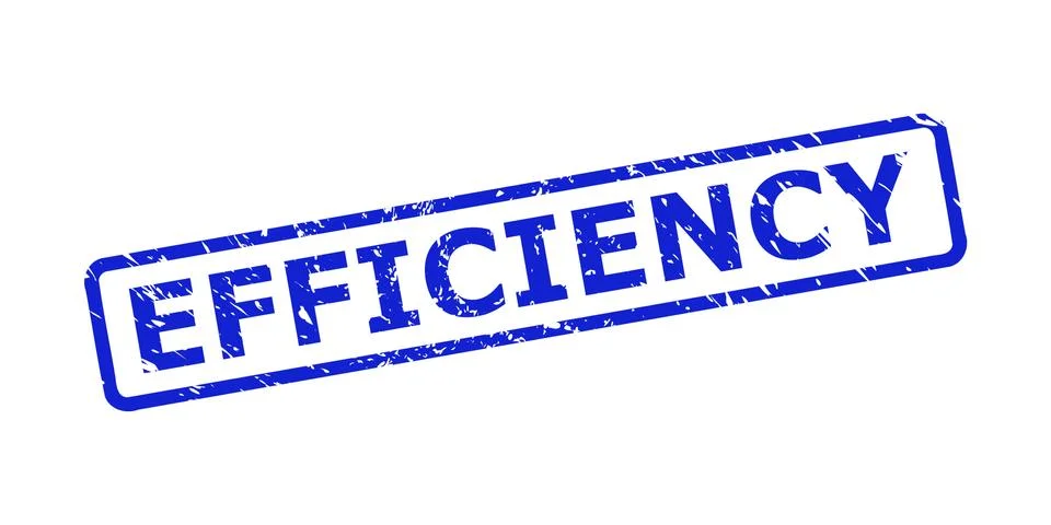 EFFICIENCY Watermark with Corroded Texture and Rounded Rect Frame Stock-Illustration