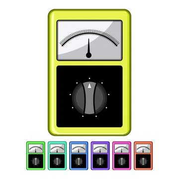 Efficiency watt meter cartoon vector graphic Stock Illustration