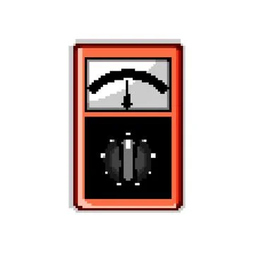 Efficiency watt meter pixel art vector illustration Stock Illustration