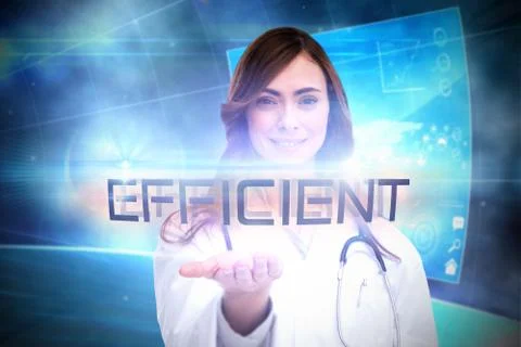Efficient against futuristic technology interface Stock Illustration