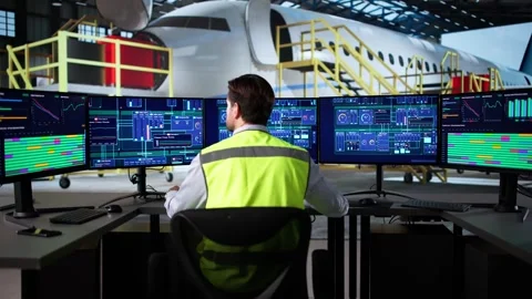 Efficient Airport Aviation Maintenance Stock Footage 318754189