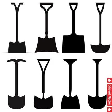 Efficient and Ergonomic  Shovel Vector Graphic for Construction and Landsca.. Stock Illustration