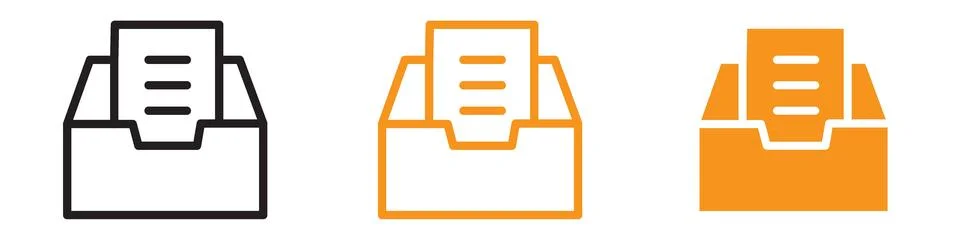 Efficient Archive Folders Icon Set for Document Management and Organization.. Illustrazione stock