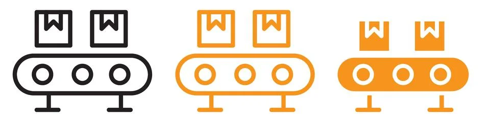 Efficient Assembly Line Icon Set for Industrial and Manufacturing Process I.. Stock Illustration