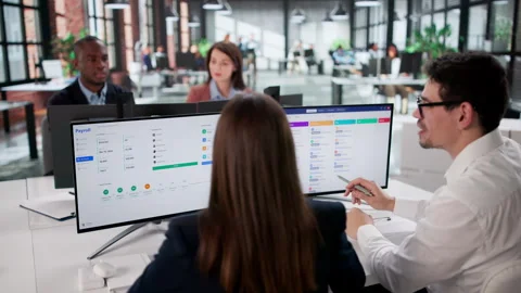 Efficient Billing And Payroll Software Stock Footage 328405555