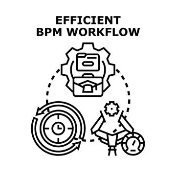 Efficient business process management workflow optimization Stock Illustration