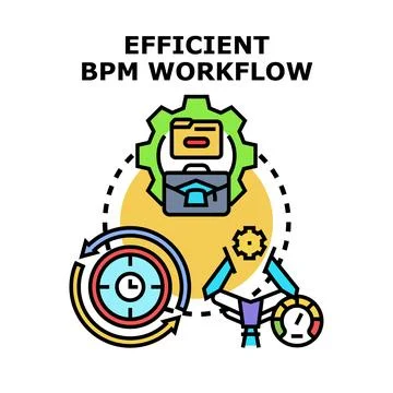 Efficient business process management workflow optimization Stock Illustration