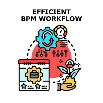 Efficient business process management workflow optimization concept Stock Illustration