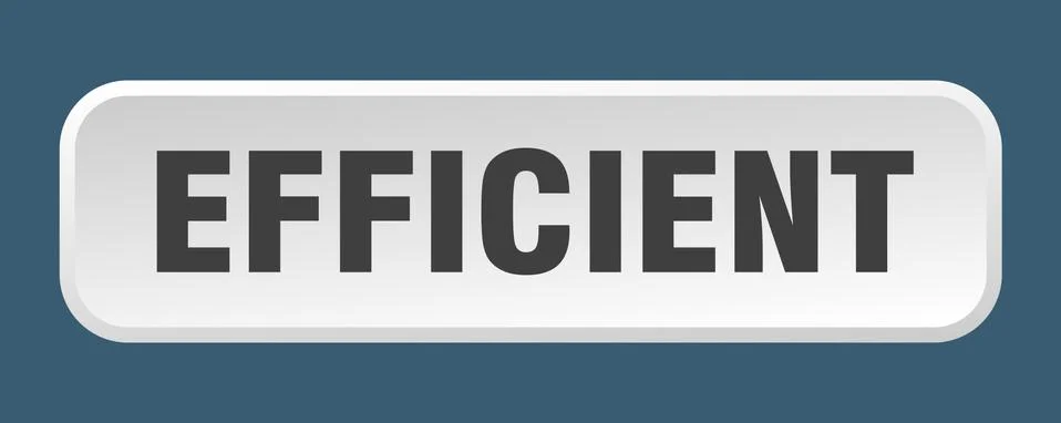 Efficient button. efficient square 3d push button Illustrazione stock