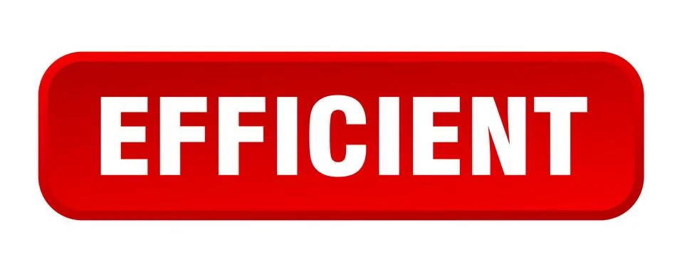 Efficient button. efficient square 3d push button Stock Illustration