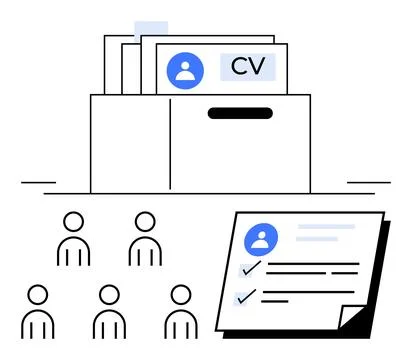 Efficient Candidate Selection with Simplified Document Management for Recru.. Stockillustratie