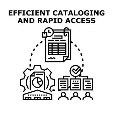 Efficient cataloging and rapid data access system Stock Illustration