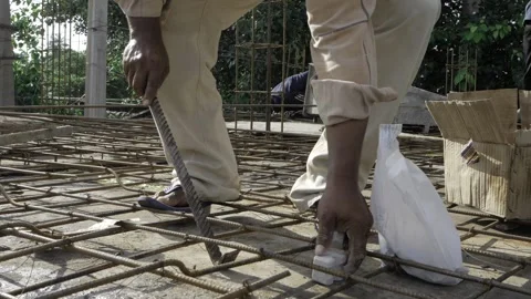 Efficient Cement Laying - Expert Hands at Work Stock Footage 324023264