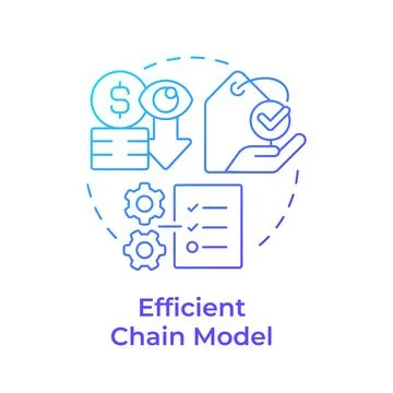 Efficient chain model blue gradient concept icon Stockillustratie
