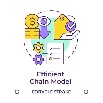 Efficient chain model multi color concept icon Stock Illustration
