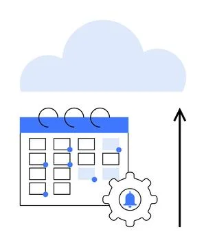 Efficient Cloud-Based Calendar Management with Automation and Analytics Int.. Illustrazione stock