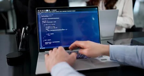 Efficient Coding Team Developing Software Solutions In Diverse Business Envir 스톡 사진