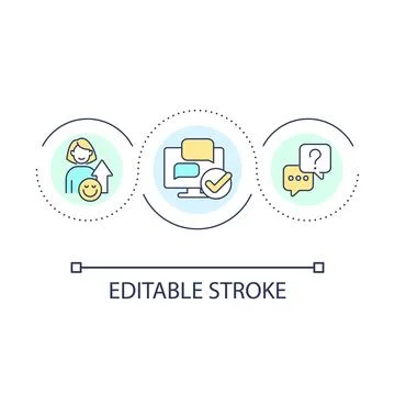 Efficient communication with customers loop concept icon Stock Illustration