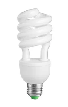 Efficient compact fluorescent light bulb. Isolated on white Stock Photos