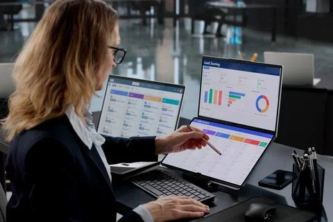 Efficient CRM System Improves Marketing And Sales For Integrated Company. Stock Photos